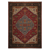 10x14 Rust, Charcoal, Blue Color Hand Knotted Flatweave Wool Traditional Oriental Rug